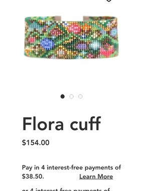 Anthropologie Flora Cuff Bracelet in Green, Pink, Blue, Gold